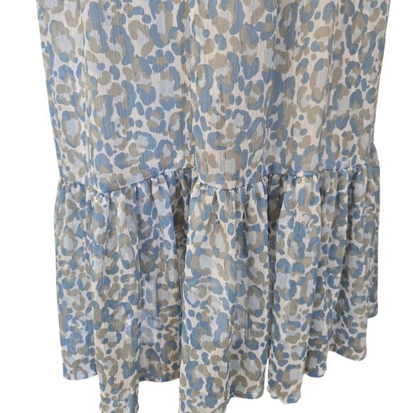 DKNY Animal Print Tiered Maxi Skirt Size L Boho Y2K Cottagecore - Picture 8 of 13